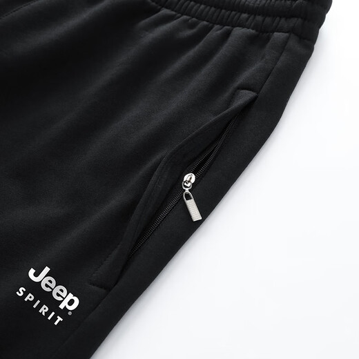 吉普（JEEP）运动休闲裤男直筒宽松户外休闲跑步男裤棉质微弹简约长裤子WZ7027 7027黑 XXXL