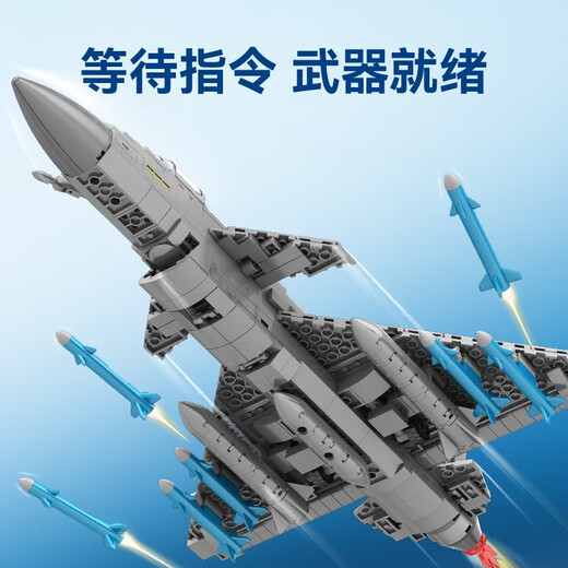 
Senbao Building Blocks Aircraft Carrier Building Blocks Shandong Destroyer Helicopter Fighter Military Model Assembly Boy Children's Toys J-10B-Fighter [757 Particles]
