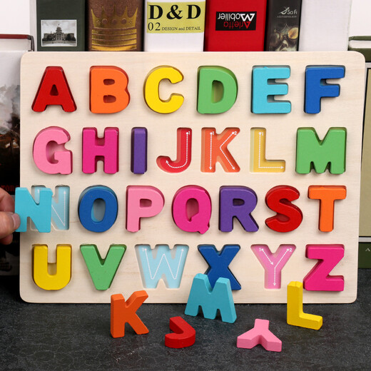 Junta de combinación de letras digitales para niños de madera forma de color de bebé Board de rompecabezas de rompecabezas de rompecabezas de la educación temprana