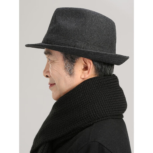 Woodpecker Old Man Hat Men Spring and Autumn Large-Range Middle-aged Top Hat Summer Dad Grandpa Old Man Thin Jazz Gentleman Hat [Linen Breathable Summer] Gray M (58-59cm)