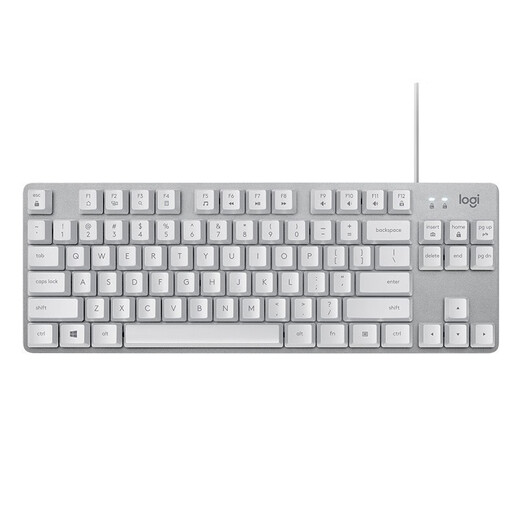 罗技（Logitech）K835有线机械键盘 游戏办公商务外设 TTC轴 84键 白色 红轴