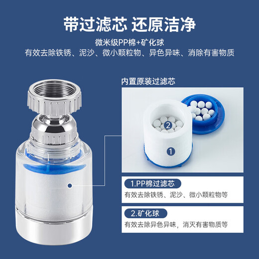Meichu (Maxcook) Filter Wasserhahn Filter Küche Universal Rotary Wasserhahn Duschfilter Wasserhahn Spritzgelenk Universal Filter 4 Filterelemente McPj6630