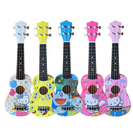 Han Qinxia 21 Cartoon hölzerne weibliche Musikinstrumente Kleine Gitarre kleine Gitarre Ukulele-Kinder-Einstiegs-Ukulele 21-Zoll-Weiß Kitty (verbesserte Version) 21 Zoll