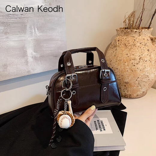 CALWAN KEODH官网包包女包斜挎包高级感小包手提单肩枕头包生日礼物送女友老婆 【咖色】时尚百搭高颜值简约实用走心女生闺蜜