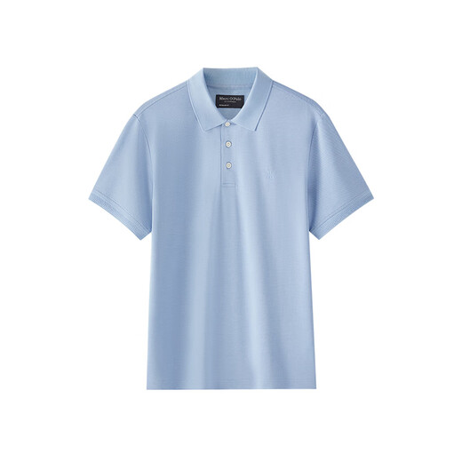 Marc O'Polo / Mop Summer Business Simple Mulberry Silk Bend Business Short Sleeve Polo Men's Top Sky Blue 826 S
