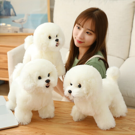 Yilefang Plüsch Spielzeughund Bichon Hund Rag Puppe süße Hund Puppe Mädchen Ornament Dekoration Ragdoll Hund aus weißer Länge 35 cm, Höhe 28 cm