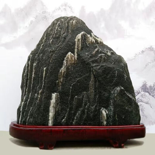 Natural Taishan stone dare to be used as home natural rough stone backing stone bluestone supplementary corner entrance hall office feng shui ornaments Taishan stone with sitting height 21-25cm randomly sent