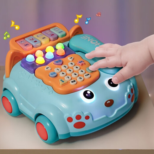 Baby toys 0-1 year old children's telephone, one-year-old baby early education educational music toy newborn boy girl 3-6 months infant child New Year gift Tasman blue