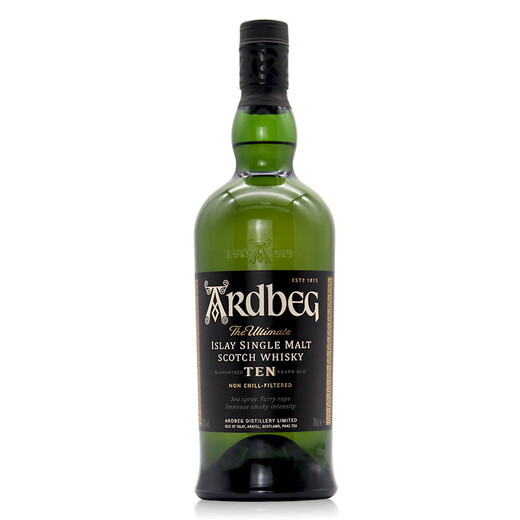 雅柏（Ardbeg）阿贝10年 雅柏系列 单一麦芽威士忌泥煤味苏格兰威士忌 700mL