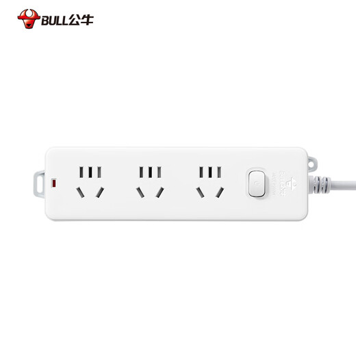 Bull (BULL) Bull (bull) socket with child protection door/new national standard socket/socket strip/socket strip/pull line board/terminal board/plug board GN-212 three-position master control total length 1.8M