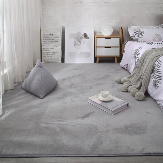 DONOYA Doroya Bedroom Carpet Full Thick Short Pile Light Luxury Lazy Home Easy-Care Bedroom Thickened Anti-Slip Bedside Blanket Customized Grass Green 200x250cm