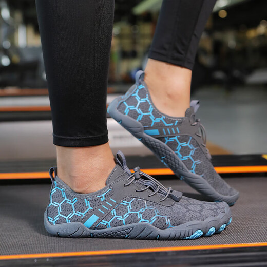 Digelon Yoga Shoes Women's Indoor Special Fitness Shoes Sports Shoes Pilates Skipping Rope Exercise Treadmill Silent Anti-1809 Gray 36