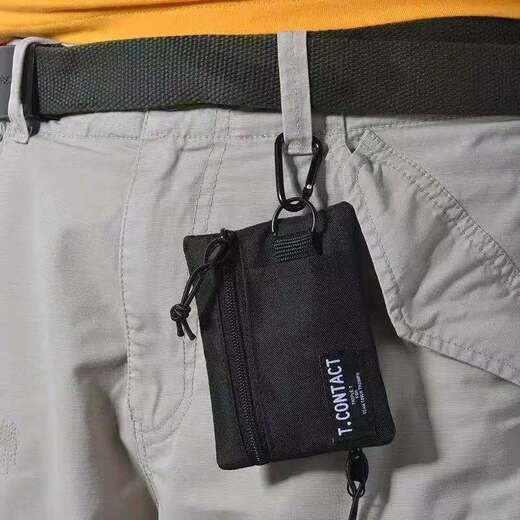 Luoyide (Luoyide) Nueva billetera de monedas Simple bolsas de transporte de billetera Pequeña versátil exquisita Pequeña billetera multifuncional Valentín chino Gris con cordón