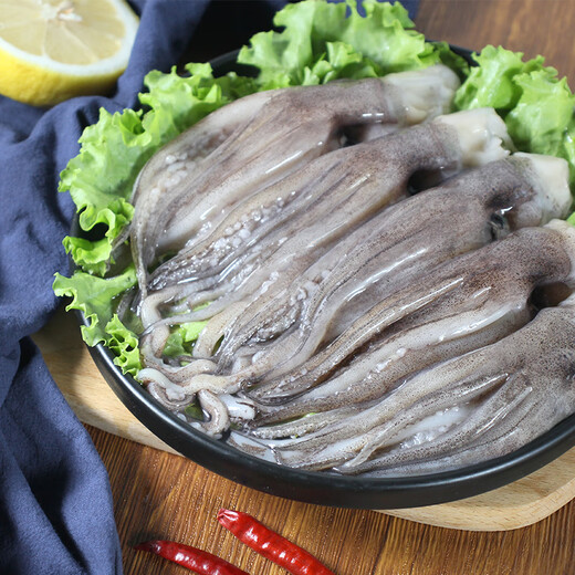 Freshly frozen squid heads and squid tentacles 400g 5-7 pieces Teppanyaki squid barbecue hot pot ingredients soft foot gift