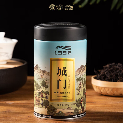 天池茶业1392 凤凰单枞有机 城门 乌岽山潮州单丛茶 珍藏100g 有机城门 100g*1罐
