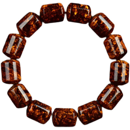 胖东来同款海黄黄花梨手串正宗孤品老料炫影炫纹大规格桶珠收藏男 桶珠带留疤18*20mm