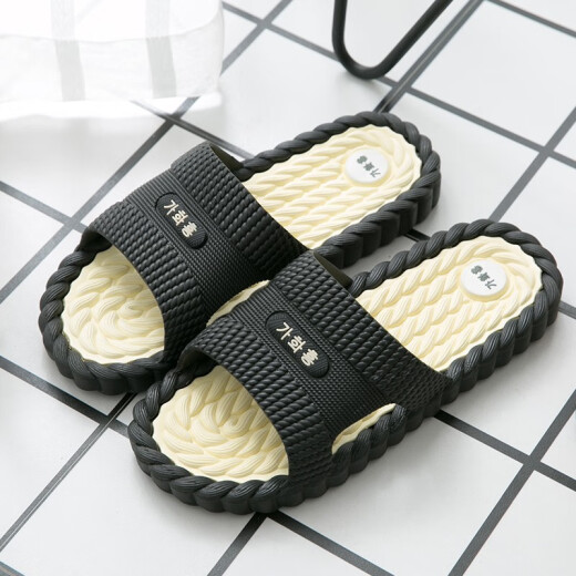 Guapos 2020 nuevas zapatillas nuevas para hombres anti-deslizamiento de la casa de la casa de la casa de interior pareja de masajes al aire libre hombres oscuro azul 9859 40 (40-41)