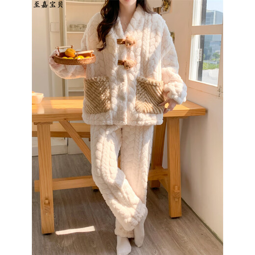 Chuangjingyi chooses pajamas for pregnant women in winter thickened coral velvet confinement clothes in autumn and winter thickened sweet pajamas for pregnant women in women for women MY-9922 Apricot and brown letter bear [Breastfeeding L (recommended 100-130 Jin [Jin equals 0.5 kg])