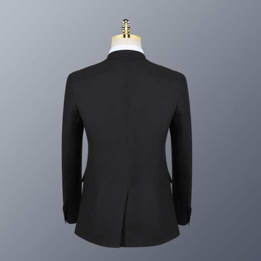 Romon (Romon) Suit Men's Business Traje formal Single Slim Suit Chaqueta Mejor vestido de novia de Groomsman Negro 2xl