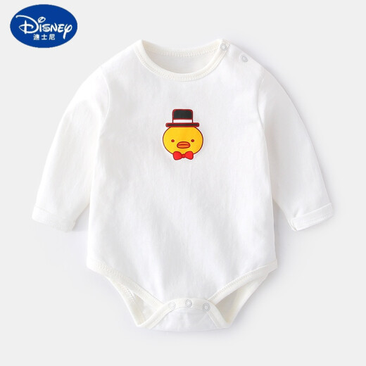 Disney Children's Clothing Autumn New Product Full Moon Clothing Baby Clothes Autumn Male Baby Clothes Autumn Clothes Female Newborn One-piece Long Sleeve Cotton Triangle Harness White 59cm