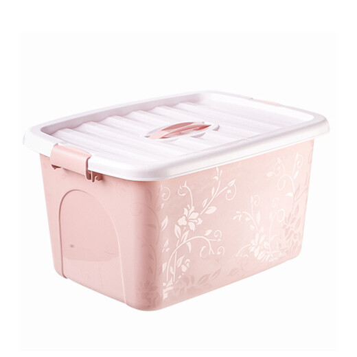 访客 收纳箱 40L两只装粉+绿塑料储物箱环保加厚衣物整理箱 北欧印花
