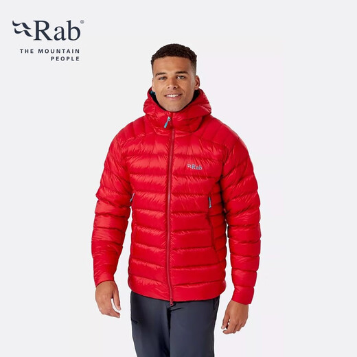 Rab Out of Stock Men's 800 Canopy European Goose Down Down Jacket Hooded Warm and Breathable 523g QDN-85 Carbon Black QDN-85 L