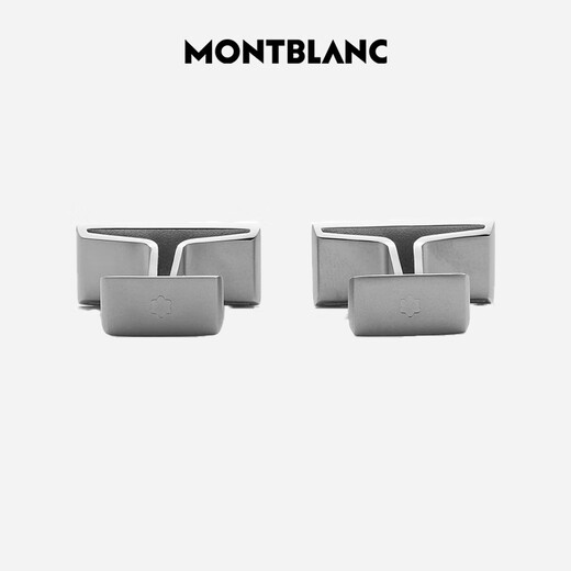 万宝龙MONTBLANC钢矩形银灰色袖扣114760男士礼物