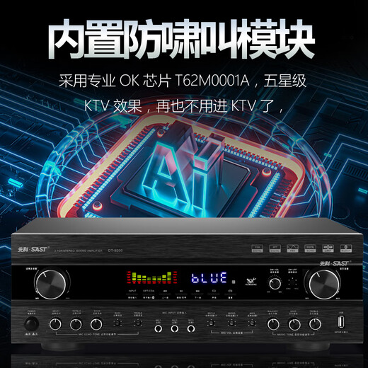 SAST DT-9200 power amplifier for home use high-power fixed-impedance KTV subwoofer karaoke conference performance professional fever-grade HIFI power amplifier 2000W flagship version + microphone