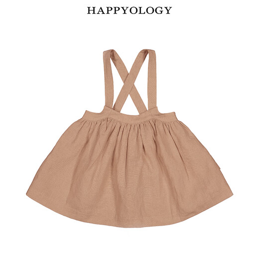 Happyology British Autumn Clothes for Big Children Skirt Linen Suspender Skirt Children's Solid Color Plaid Girls Skirt Rose Pink 92 (92cm)