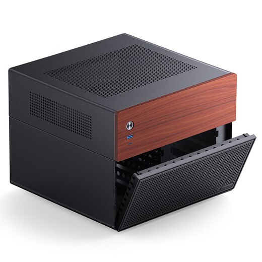 JONSBO N4 black NAS case (M-ATX motherboard/SFX power supply/walnut wood trim/division structure/6 large and 2 small hard drive bays/120mm*1 fan)