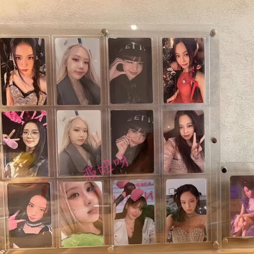 Laiji es adecuado para tarjetas pequeñas de cuadrícula de nueve cuadrados, soporte de exhibición de fotos, ranura para tarjeta de ídolo, álbum de tarjetas de acrílico, adornos de escritorio, marco de fotos, cuadrícula de 9 cuadrados 6.5x9