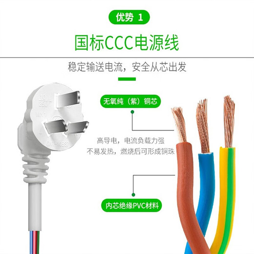 Bull socket student dormitory power extension board plug-in row 46 meters with wire plug-in board drag strip full length 2 meters B09 pure copper wire core with switch