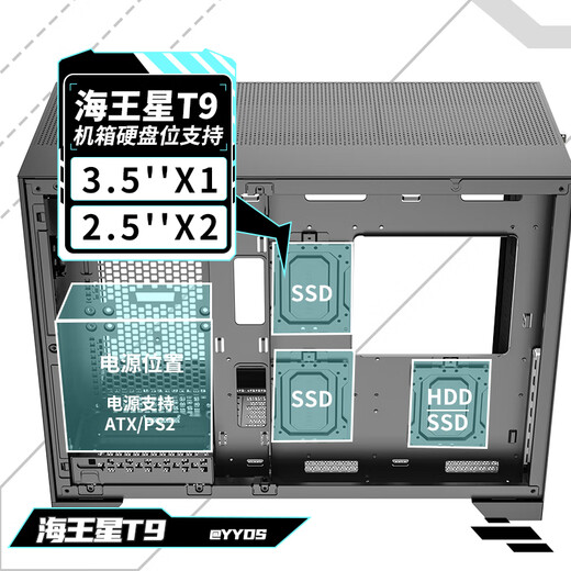 Great Wall Neptune T9 Black Sea View Chassis (E-ATX/Type-C 3.2/Double-sided Panoramic Glass/13 Fan Positions/Wide Body/480 Water Cooling Positions) Great Wall Neptune T9 Black Sea View Chassis (E-ATX/Type-C 3.2/Double-sided Panoramic Glass/13 Fan Positions/Wide Body/480 Water Cooling Positions)