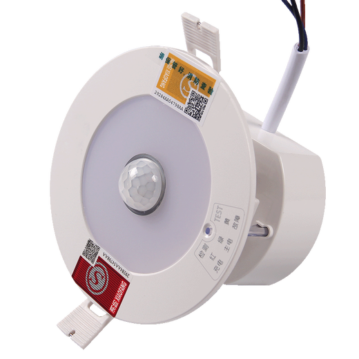 Suoyada Downlight LED d'urgence en cas d'incendie Projecteur intégré Corps humain Ouverture par induction infrarouge 7,5 Éclairage intérieur en cas de panne de courant Downlight d'urgence de 3 pouces Lumière blanche 5W