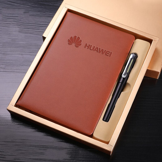 Customized Business Meeting Geschenk Notizbuch Set Geschenkbox Leder Notepad Company Aktivitätsbuch druckbare Logo Arbeitskonferenz -Aufzeichnung Buch Ausstellung Geschenk Schüler Preis Gravur A5 Buch + Stift - Dark Blue