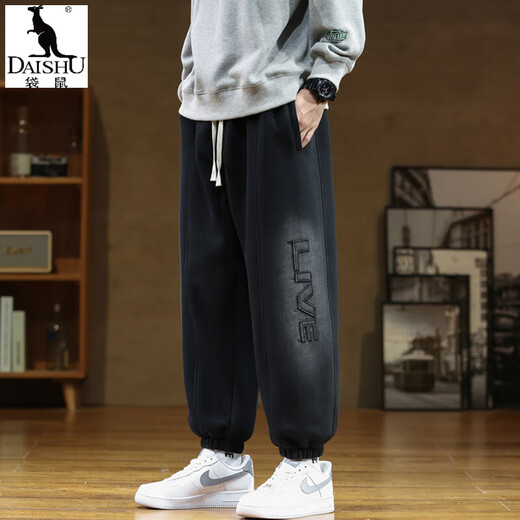 Kangaroo (DAISHU) leggings men's spring and autumn style American fashion brand harem pants plus fat plus size fat casual pants 200 Jin Jin equals 0.5 kg FJA363-K005 black 6XL recommended 220-245 Jin Jin equals 0.5 kg