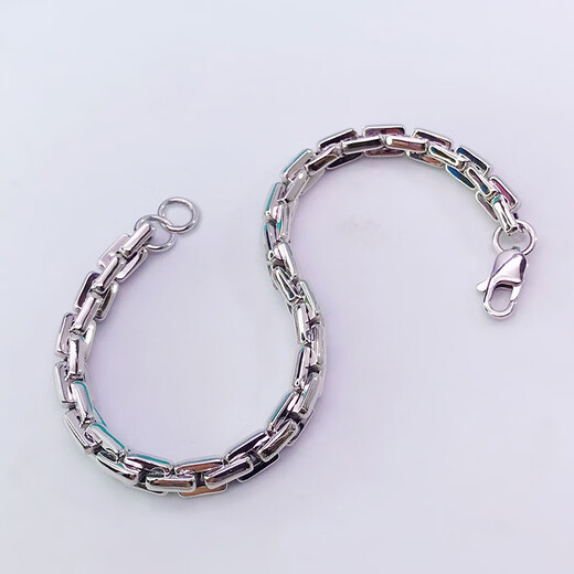 He Ye Jewelry Square Card Cross Bracelet Platinum Pt950 Bracelet Men's Platinum Men's and Women's Couple Abalone Buckle Recommended 4.5 width Select length = clean hand circumference + 1.5cm