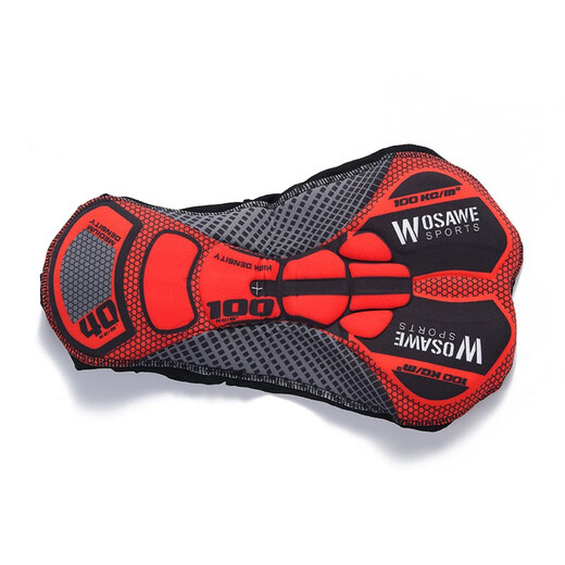 WOSAWE road cycling briefs for men and women, silicone shock-absorbing cushions, breathable and quick-drying mountain bike shorts, black and red high-end style - epoxy 5D silicone pad L (suitable for 70-80 kg)