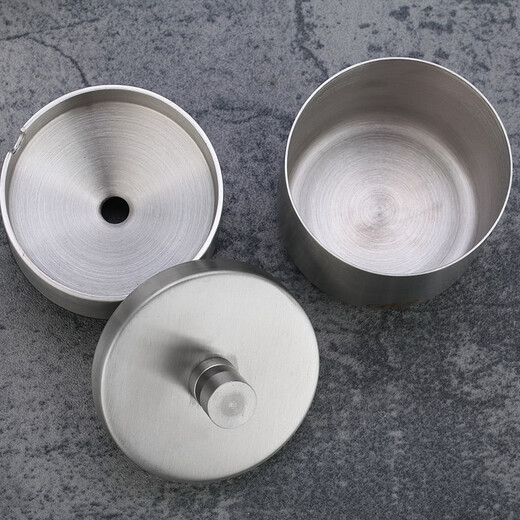 B&y 304 stainless steel ashtray Heightened and thickened ashtray Windproof car cigarette cup Thick material fashionable bar ashtray 255 single 304 single covered