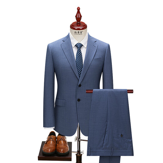 Peromon suit 70% wool Men's business formal casual suit wool suit light gray blue version A 185-please leave a message for the trousers size