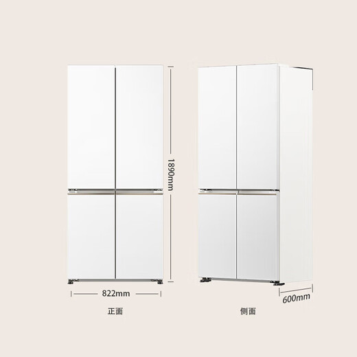 Panasonic 510-liter cross-door zero-embedded refrigerator NR-ED51CPA-S large seal ultra-thin full top bottom dual cooling frost-free frequency conversion silver ion sterilization automatic ice making NR-JD51CPA-W white 510L