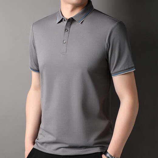 Känguru, Mulberry Seiden-T-Shirt, kurzärmelige Sommersommer, Maulbeerer und junge Männer lässig, farbige Farbanlagen, Papas Eisseide-T-Shirt, Black-7036 160/s (Empfohlen 100 Jin [Jin gleich 0,5 kg] oder weniger) oder weniger) oder weniger) oder weniger) oder weniger).