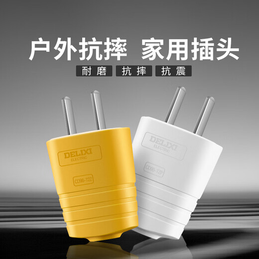 德力西（DELIXI）插座/插头/电源插头 /工程款摔不烂/无线 /自行接线/二三脚插头 【10A】二插 白色