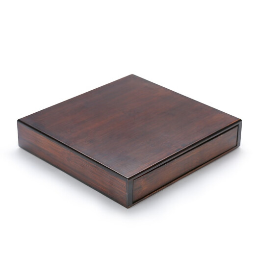 Gold inlaid jade Pu'er tea box, bamboo and wooden tea tray, household tea can, single-layer, double-layer, three-layer tea cake box, tea accessories, walnut-colored single-layer Pu'er tea box