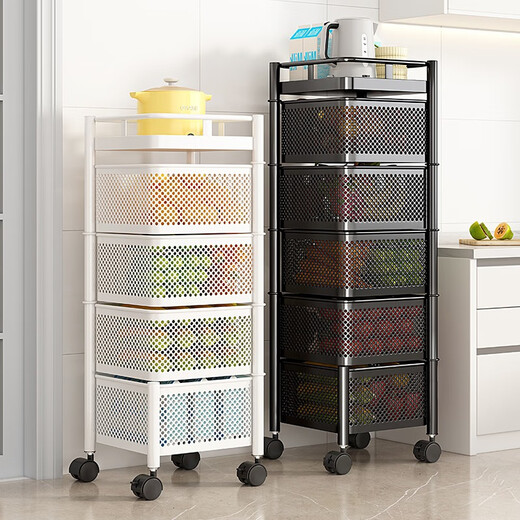 Yicai Nianhua Rotating rack kitchen floor-standing vegetable storage storage rack removable bathroom storage rack six layers 1118