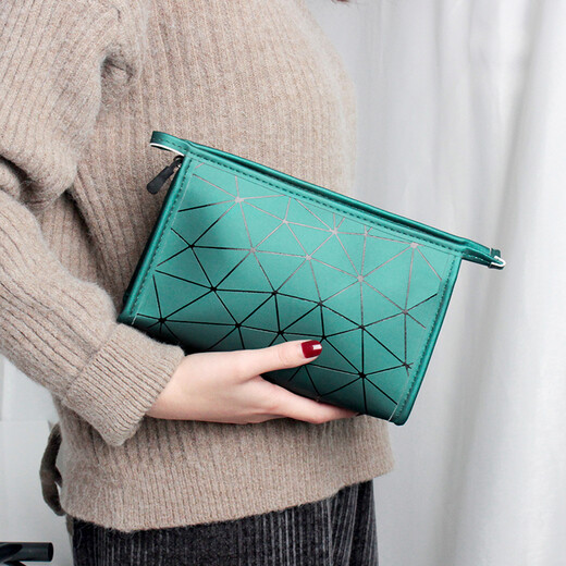 Rui Liya cosmetic bag portable ins style large capacity portable cosmetic bag large capacity travel storage bag wash bag storage bag peacock green large internet celebrity cosmetic bag