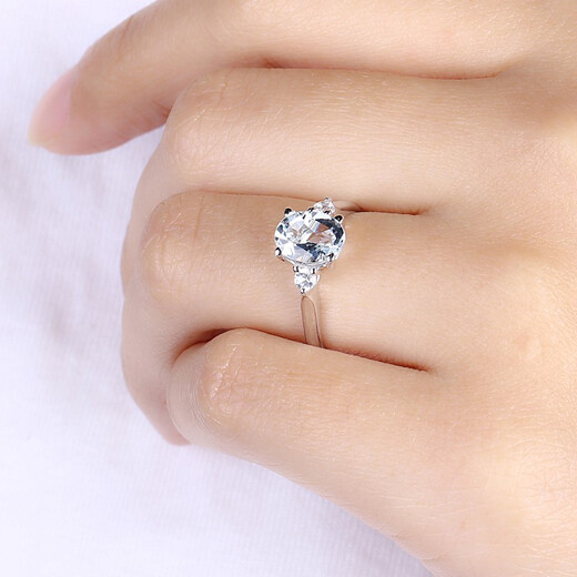 GEM STONE KING aquamarine ring for women set with 1.2 carat colored gemstones 10K classic and fashionable Valentine's Day gift for wife, US No. 5