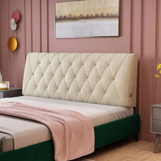 Baifei Bedside Cushion Soft Pack Large Backrest 2023 New Pillow Tatami Backrest Pillow Bed Backrest Pad Bed Backrest Cover Cover Grass Green-Rhombus Width 160*Height 60*6cm Thick