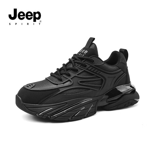 JEEP SPIRIT吉普男鞋增高老爹鞋男黑色运动鞋男休闲鞋子男 2601 石墨黑 39