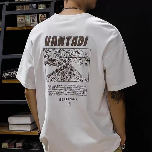 LeoHan short-sleeved T-shirt for men's summer new original retro Korean version loose large size ins trendy brand half-sleeved T-shirt black XL (recommended 150-170Jin [Jin equals 0.5 kg])